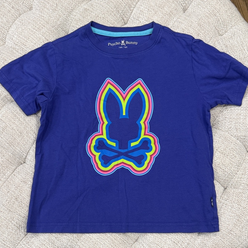 Psycho Bunny Kids Tee with Multicolor Bunny Graphic